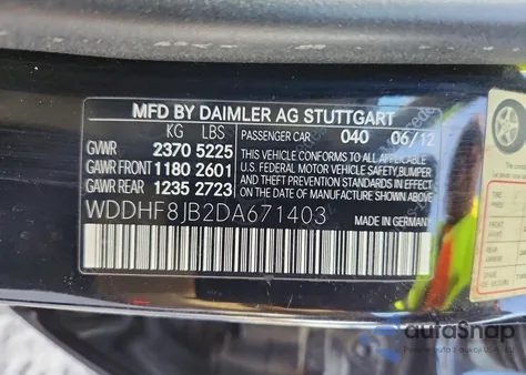 2013 Mercedes-Benz E 350 4Matic из США, поврежденный, VIN WDDHF8JB2DA671403